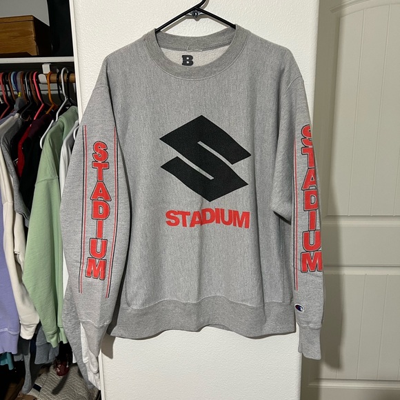 Champion X Justin Bieber Gray Stadium Tour Crewneck Sweatshirt - Picture 10 of 11